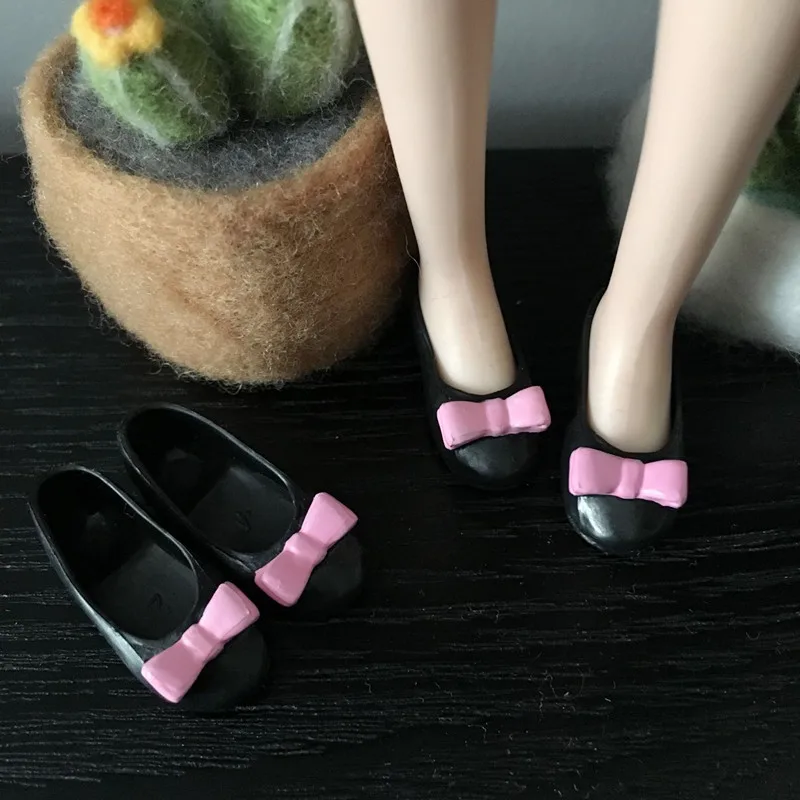 1 пара, 2,3 см, обувь для куклы, милая обувь на плоской подошве с бантом для Blyth, Azone, Momoko, Barbies, кукла 1/6, аксессуары