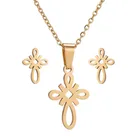 Серьги-гвоздики из нержавеющей стали с полым крестом