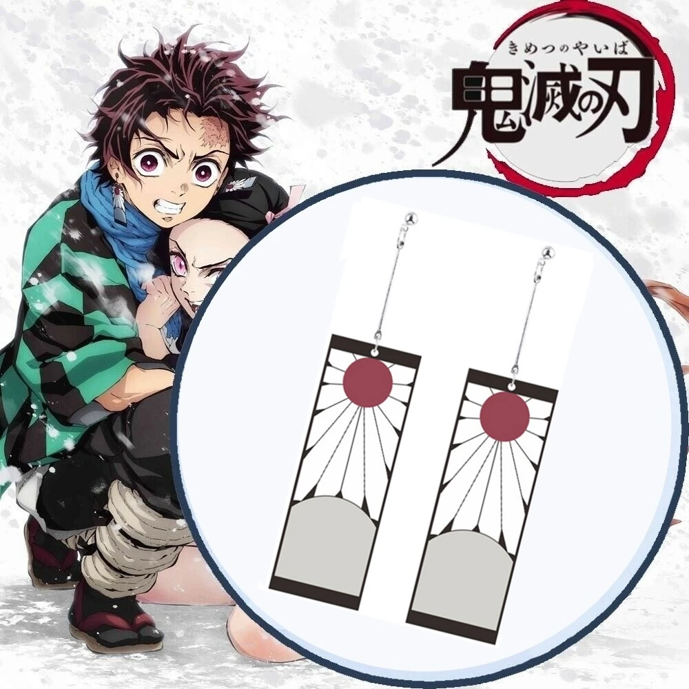 Аниме Demon Slayer Kimetsu no Yaiba Kamado Tanjirou Косплей Tanjiro серьги клипсы на крючках аксессуары