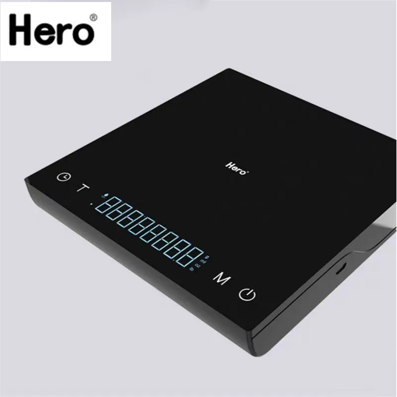 

Цифровые весы Hero с usb-зарядкой, водонепроницаемые электронные кухонные весы с таймером, умные весы для еды, светодиодные весы 3 кг/0,1 г с силик...