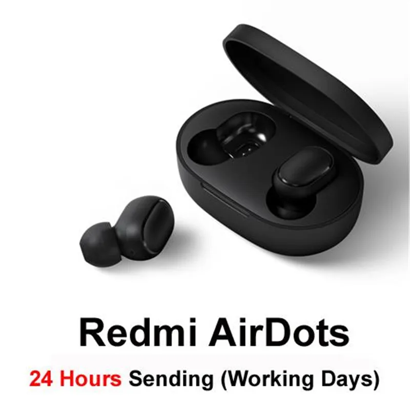 black Оригинальные Xiaomi AirDots Bluetooth наушники Молодежная версия стерео мини беспроводная Bluetooth 5,0 гарнитура с микрофоном зарядная коробка - Цвет: black