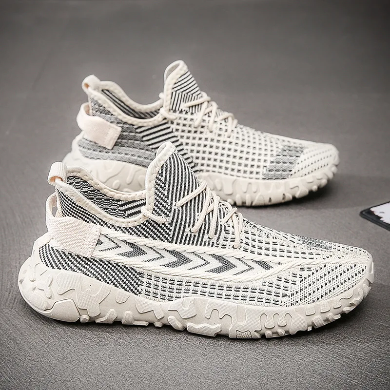 

2021 Summer New Breathable Flying Weaving Men's Shoes Trend Men's Coconut Shoes Korean Version of Casual Sports Shoes Wholesale