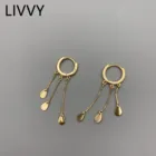 Модные Серебристые серьги LIVVY в форме капли воды с кисточками, ювелирные изделия, винтажные металлические серьги, очаровательные праздничные и банкетные серьги для женщин