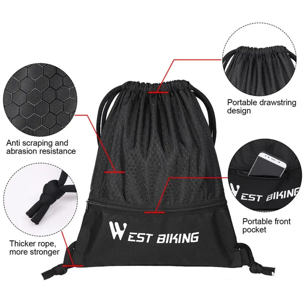 

Drawstring Backpack Large-capacity Waterproof Lightweight Breathable Shoulder Bag For Outdoor Riding Cycling Supplies