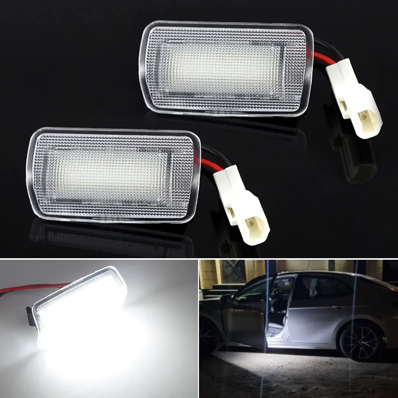 

2pcs 12v SMD High White Car Step Side LED Door Courtesy Light Lamp For TOYOTA Prius Plug-IN Camry Tundra Sienna Highlander Mirai