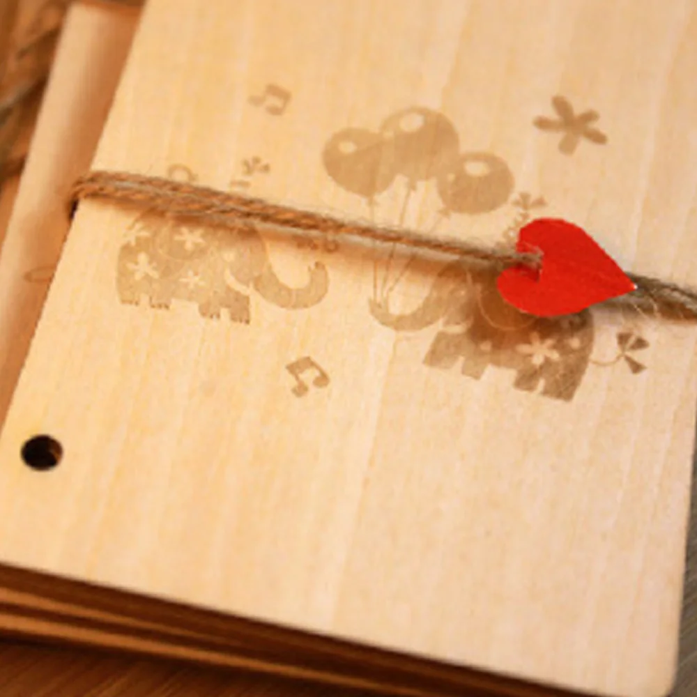 

2Pcs Fashion Romantic Wooden Cards for Wedding Dating Anniversary Valentine Souvenir Gift