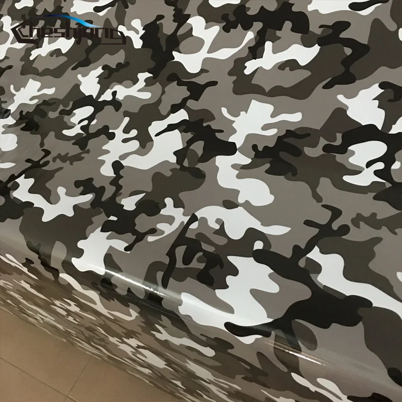Cheshjon Arctic Camouflage виниловая клейкая черная белая серая камуфляжная пленка Военная мотоциклетная наклейка со скутером наклейка для изменения цвета