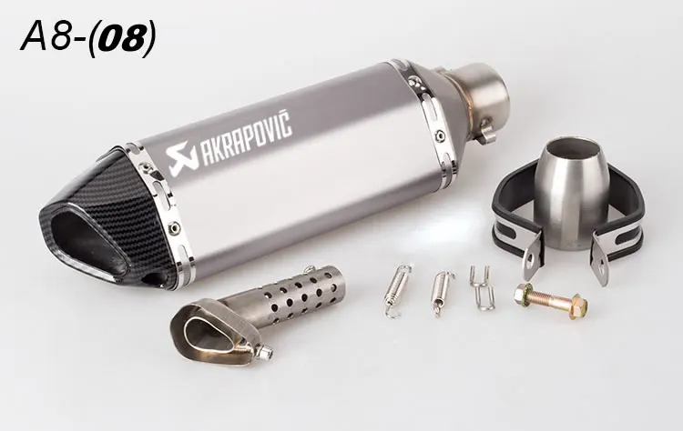 51 мм Универсальный мотоциклетный глушитель выхлопной трубы Akrapovic маленький гексагональный выхлопной дБ убийца для Z800 Mt07 NC700 R3 GW250 CBR300 - Цвет: A8-8