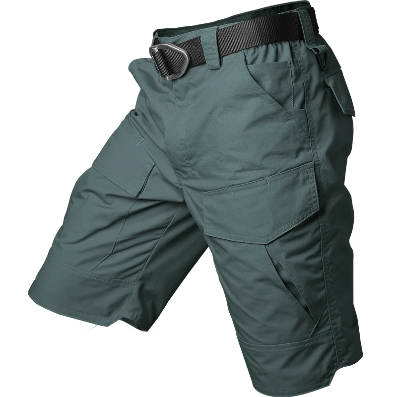 Army green Летние тактические шорты, мужские военные Пейнтбольные камуфляжные спортивные армейские шорты с несколькими карманами, водонепроницаемые - Цвет: Army green