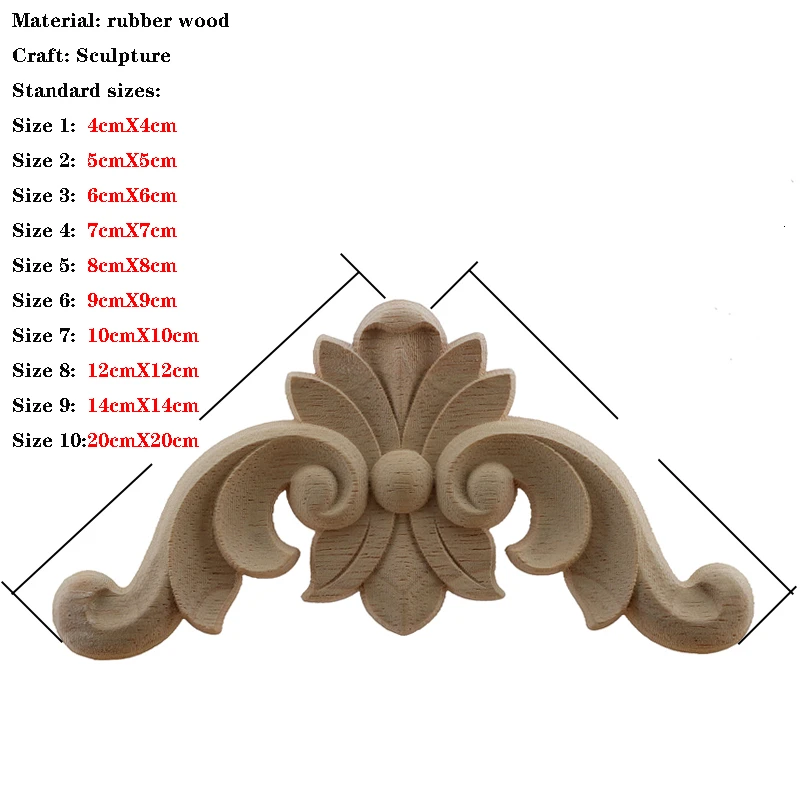 4 шт. европейские деревянные украшения резная мебельная аппликация декоративный