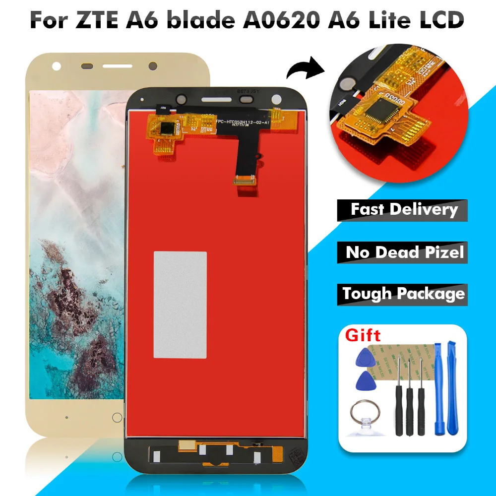 ЖК дисплей 5 2 дюйма для ZTE A6 blade A0620 Lite A0621 A0622 сенсорный экран дигитайзер стекло в