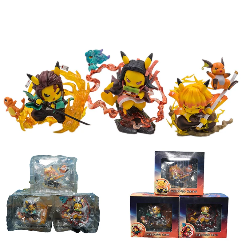 

Pokemon Pikachu cos12cm Combination Action figures doll model Ornaments home decorations children's toys Christmas gifts