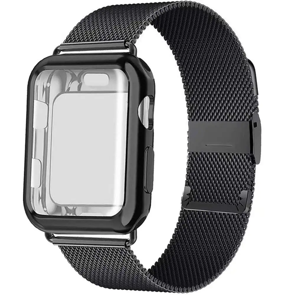Case+Strap for Apple Watch Band 44mm 40mm iWatch 42mm 38mm Magnetic loop bracelet correa apple watch serie SE 4 3 6 7 45mm 41mm