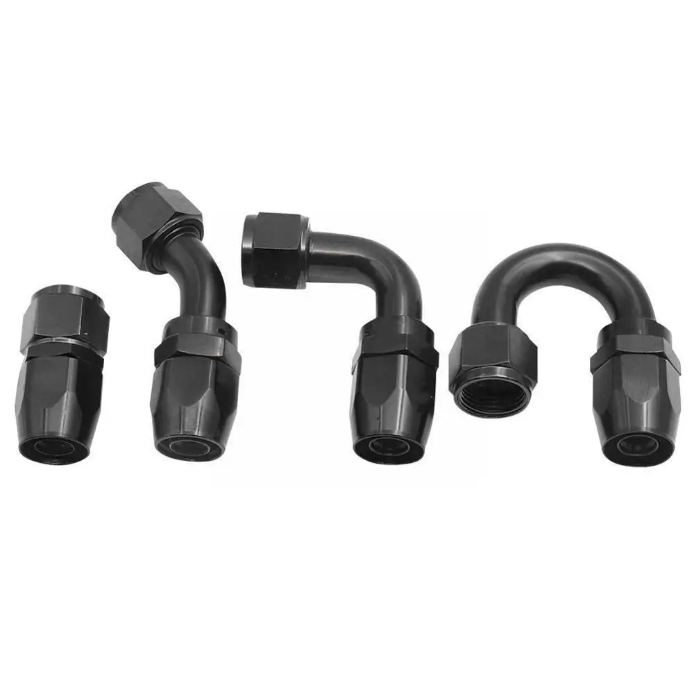 AN10 Oil Fuel Swivel Hose Anoized Aluminum Straight Degree Fuel Hose Black 45 Reusable Oil Elbow 180 Fitting End O5K6 images - 6