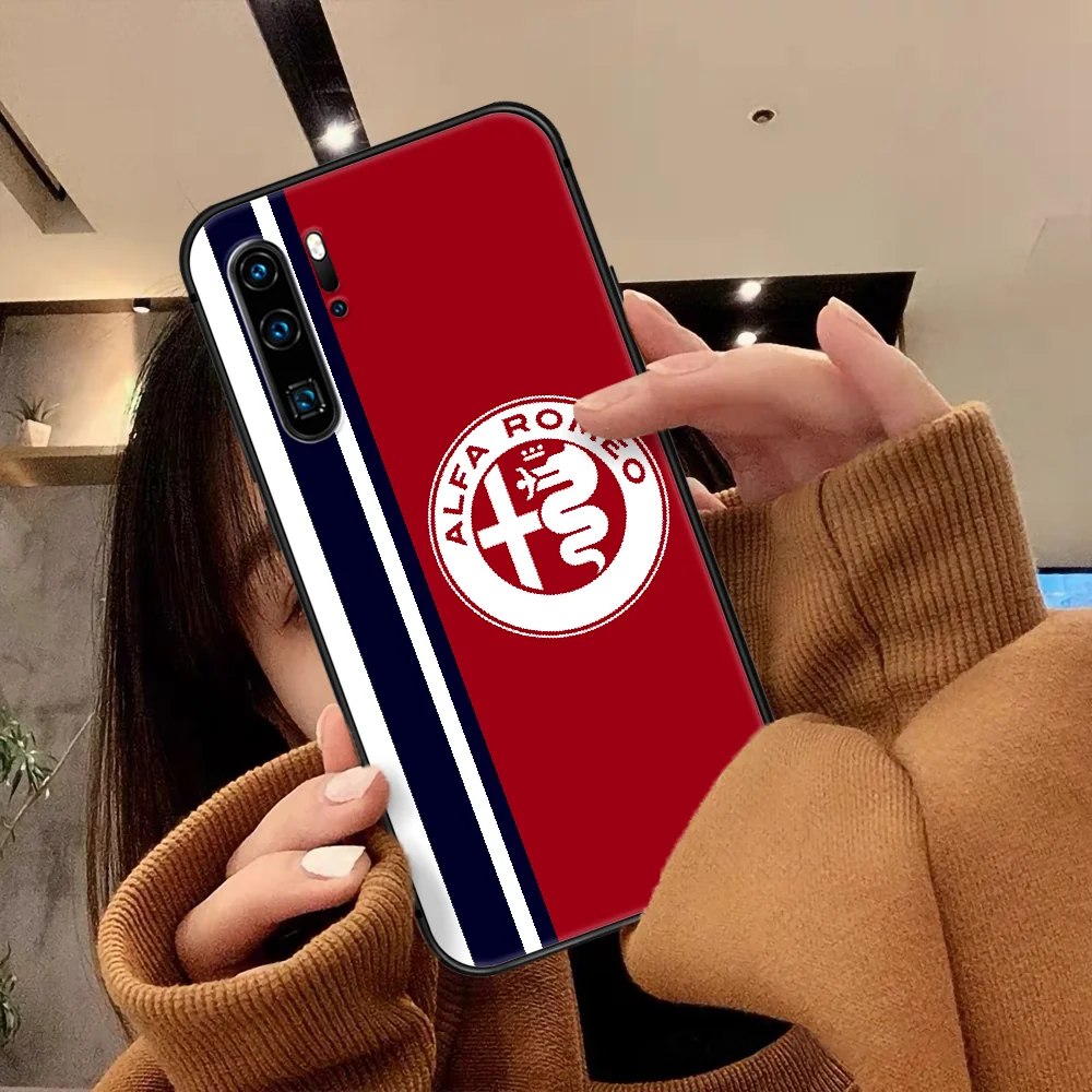 

Alfa Romeo Car Logo Phone Case For Huawei P Mate Smart 10 20 30 40 Lite Z 2019 Pro black Cell Tpu Shell Silicone Cover Painting