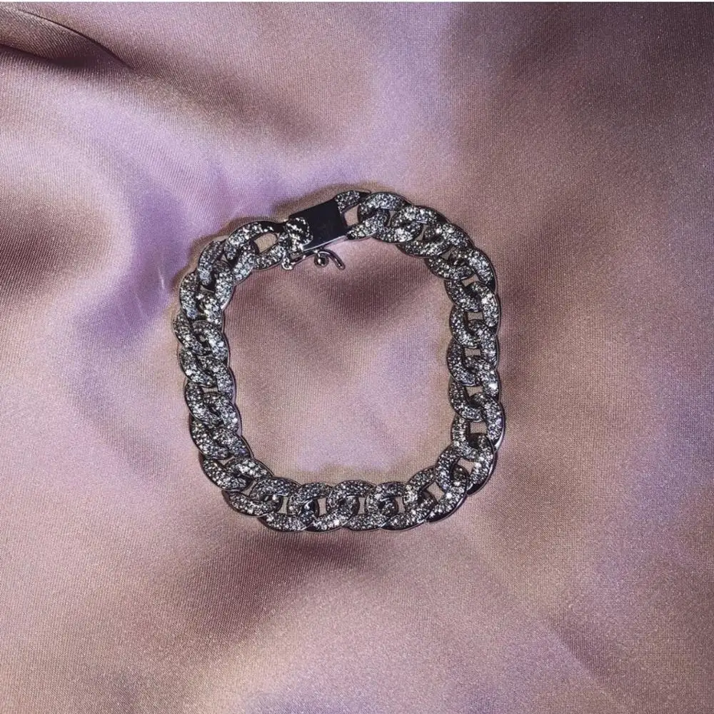 Choucong браслеты для хип-хопа Micro pave AAAAA cz серебряные цвета со льдом цепь вечерние свадебные браслеты для wo мужчин ювелирные изделия подарок