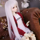 2021 Новое поступление 13 14 16 18 Bjd парик высокой температуры длинный прямой белый MSD SD для куклы