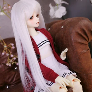 2021 Новое поступление 13 14 16 18 Bjd парик высокой температуры длинный прямой белый MSD SD для куклы