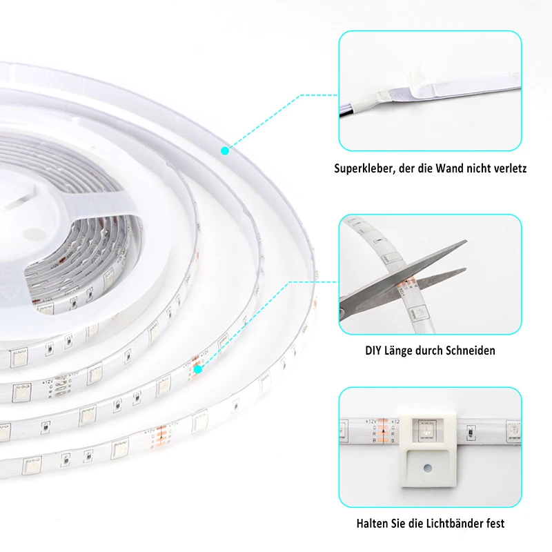 

Bluetooth Remote Control LED Light 5050 Waterproof RGB Light String Smart Wifi Universal Light String Set 10 M 30 Light Decor