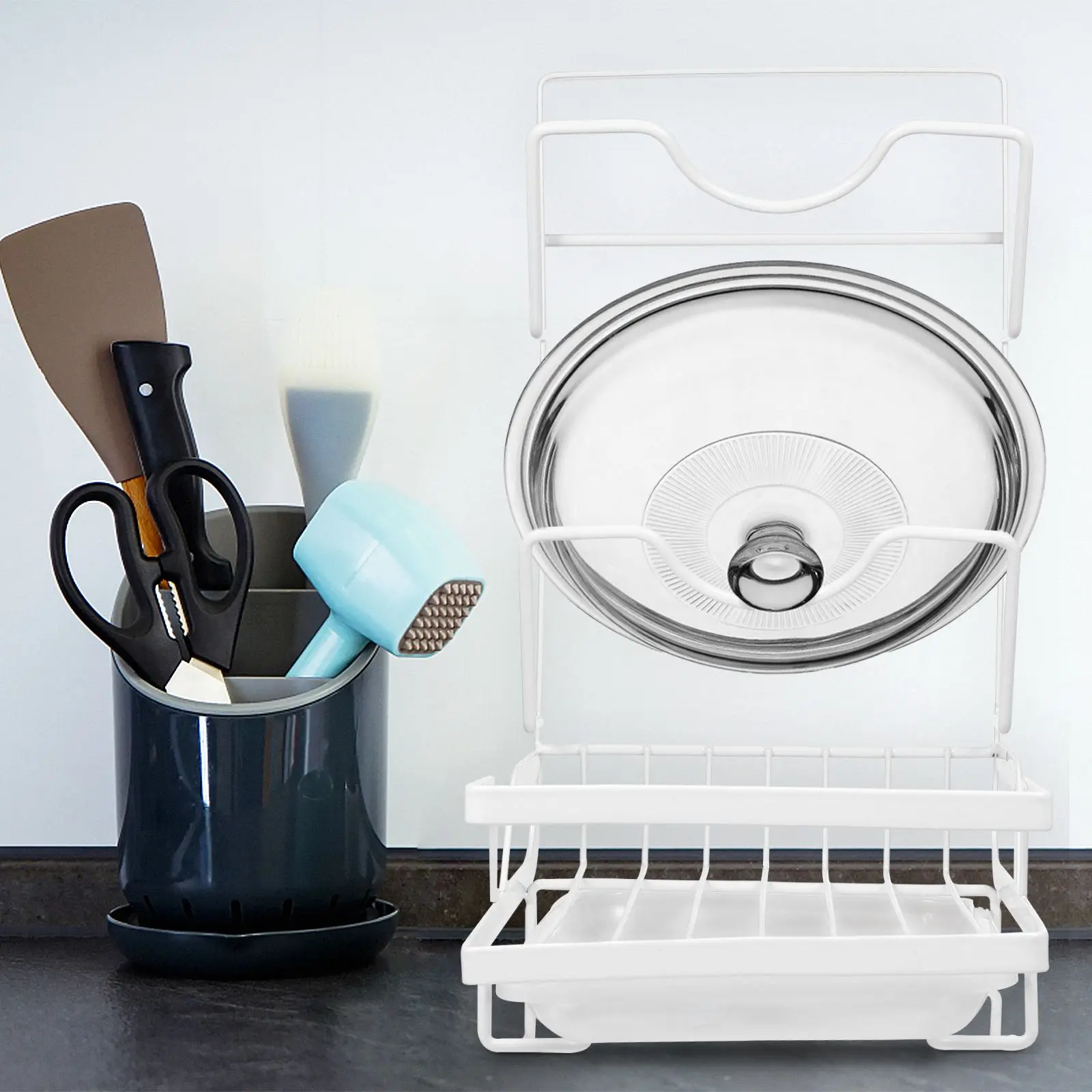 

1 Pc Durable Portable Pot Lid Holder Cultery Storage Rack Storage Holder for Hotel Home