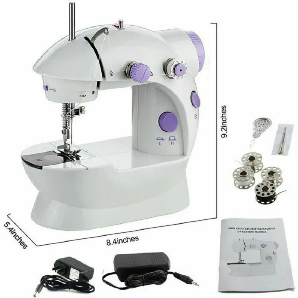 Electric Mini Sewing Machine With Pedal Portable Handheld Stitch Adjustable Speed Charge Battery Funtion | Дом и сад