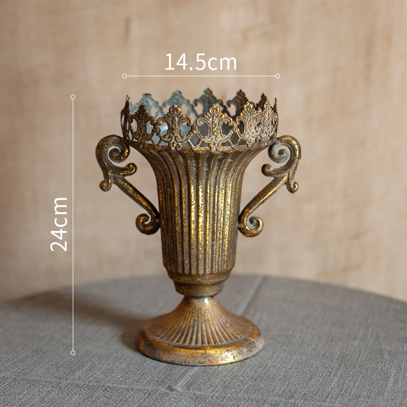 

American Modern Metal Plant Retro Living Room Classical Flower Pot Creative Light Luxury Home Macetero Home Decoration EJ50FP