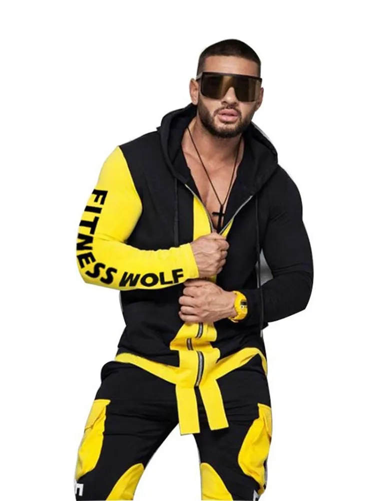 Мужской спортивный костюм комплект из двух предметов: толстовка с капюшоном и