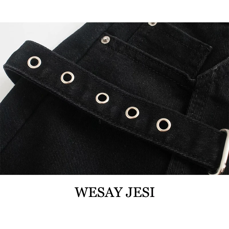 

WESAY JESI 2021 Summer Women's Shorts Streetwear High Waist Jeans Chic Fashion Pockets Sexy Shorts Harajuku Zipper Punk Pants