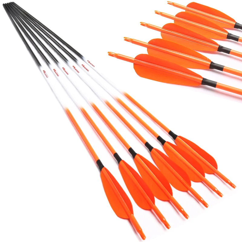 Linkboy стрельба из лука искусственные стрелы чистого карбона вал 4 дюйма турецкие