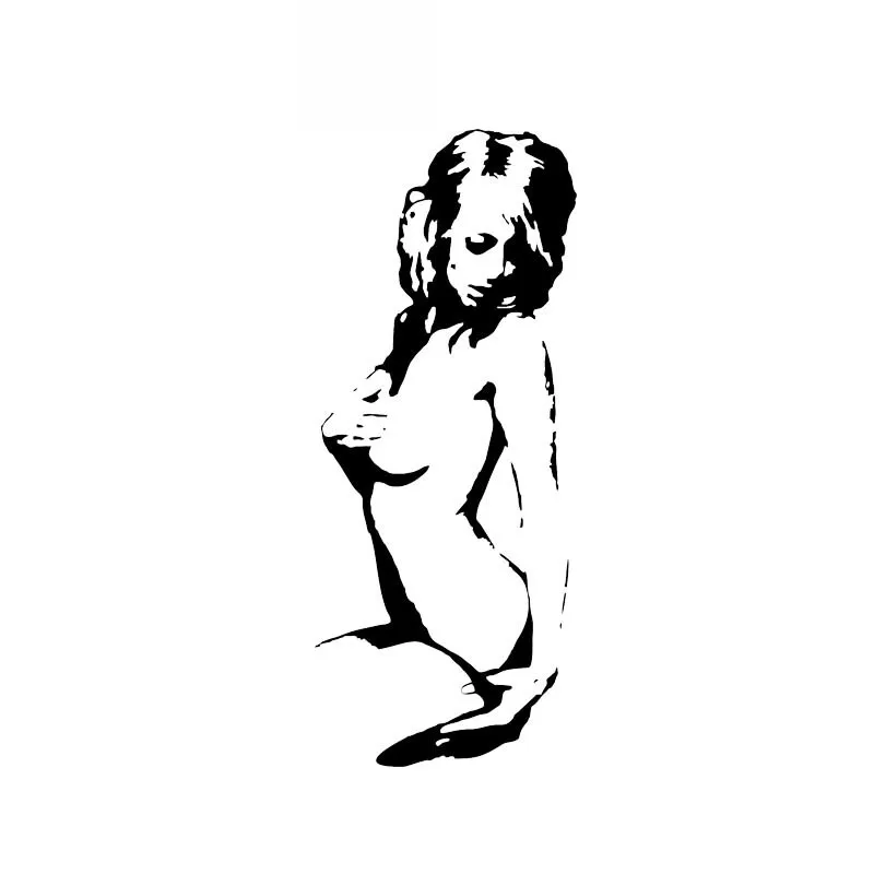 Обнаженная очаровательная девушка сексуальная соблазнительная наклейка