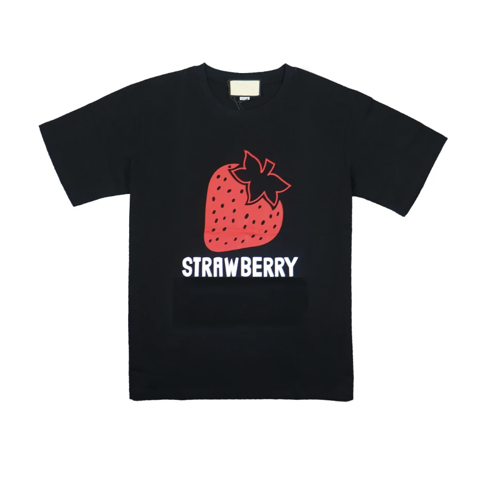 

High quality Luxury brand Design T-shirt Music is mine T-shirts Strawberry Short Sleeves Summer 100% cotton Man/female top