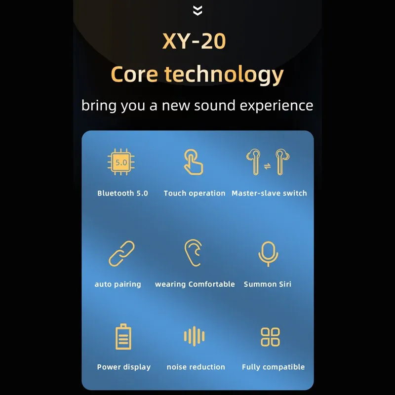 

Bluetooth 5.0 Earphone 9D Stereo Wireless Bluetooth Headphone Touch Control Earbuds Noise Cancelling Sports Headset Microphone