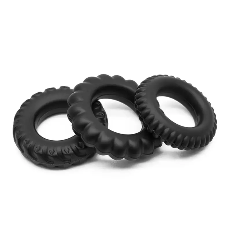 Набор колец для пениса в форме шины 3 шт. тянущиеся кольца премиум-класса мужчин