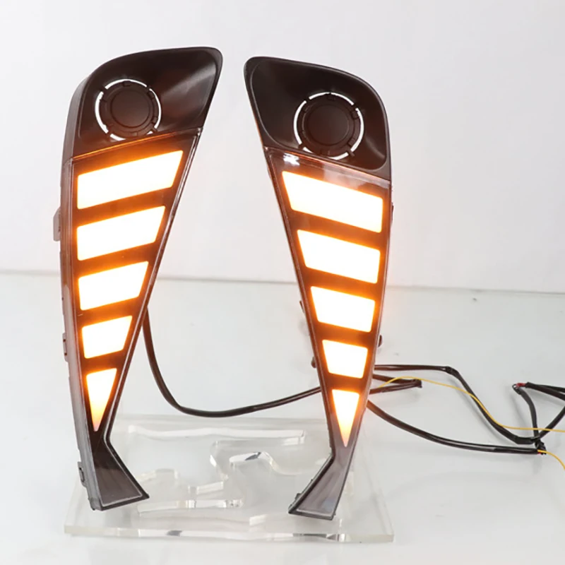 

Car LED DRL Headlight Turning Yellow Signal Fog Lamps Daytime Running Light Auto Daylights for Toyota C-HR CHR 2020 2021