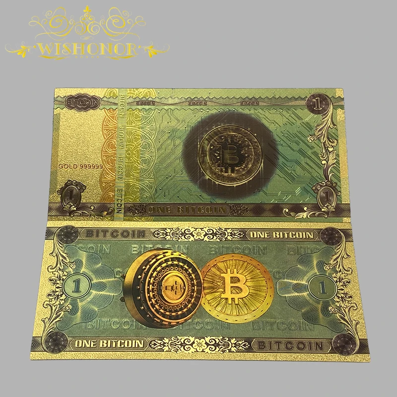 1-10 шт. лидер продаж красочный Биткоин 1-100 догкоин Банкнота золотые банкноты для