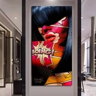 Женская портретная Картина граффити, плакаты, принты, Настенный декор для гостиной, Картина на холсте, Настенная картина, домашний декор