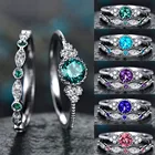 Комплект женских ювелирных изделий из кольца и кольца, с кристаллами