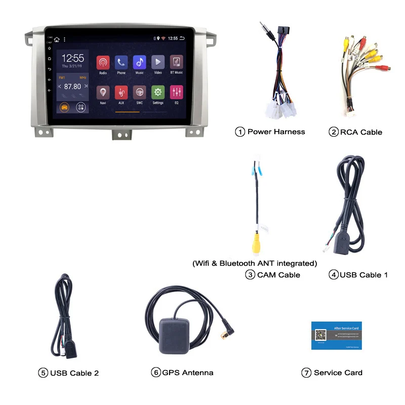 with canbus 2G Оперативная память 32G Встроенная память Android 8,1 Автомобильный gps для Toyota Land cruiser 100 GX усилительный насос LC 100 автомобильное радио, dvd плеер навигации - Цвет: with canbus