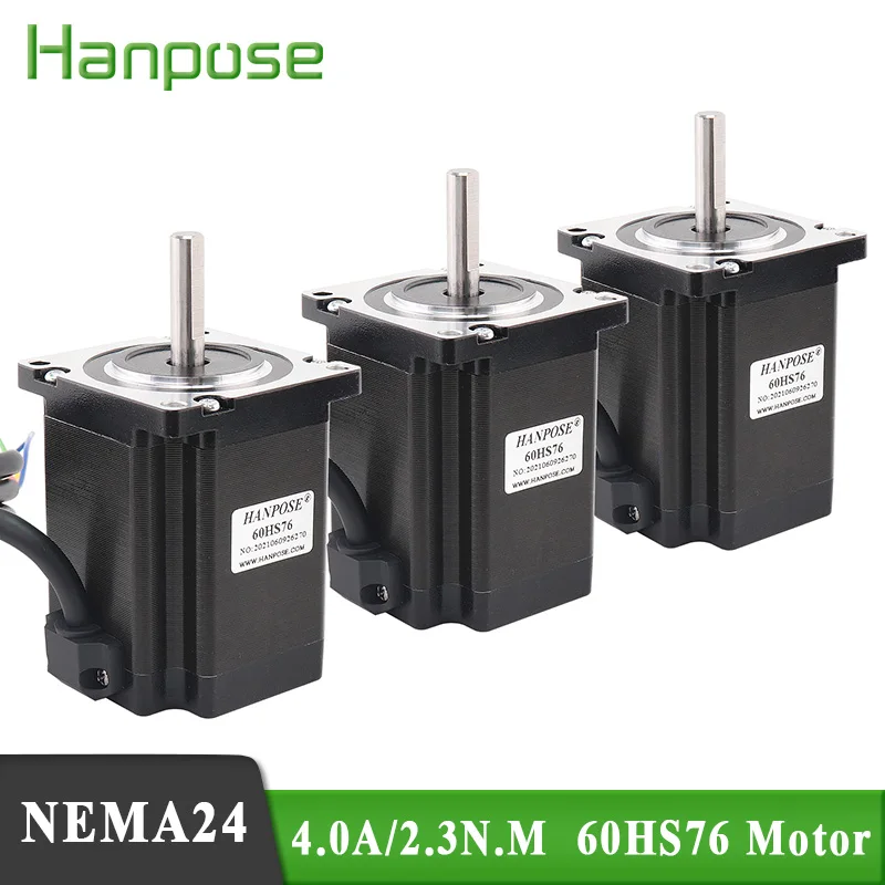 

3pcs Nema24 Stepper Motor 60HS76 Step Motor 24V 1.8 degree motor 4-lead 2.3N.M 4.0A for 3D printer accessories