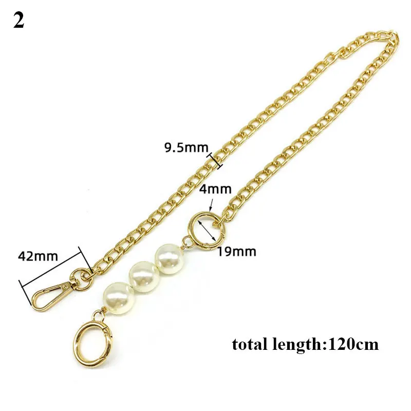 

Bag Chain Chain Accessories Single Shoulder Strap Bag Chain Messenger Belt Replacement Female Metal Bag Strap Gold Pearl Chain