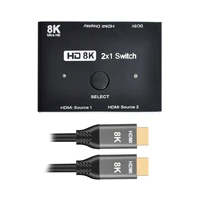 cablecc 8k60hz hdmi compatible 2 1 switch 3 cables 2 in 1 out hub support hdcp sst extended 4k60hz