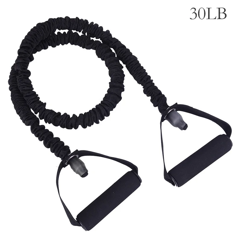 Resistance Bands 1pc Elasticity Tubes Fitness Yoga Equipment Exercise Elastic Handle 5 Colors Material Latex Pull Rope 10LB-30LB |