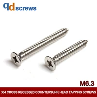 304 m6 3 cross recessed countersunk head tapping screws self tapping phillip flat screw gb846 din7982 iso 7050