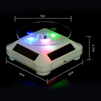 led light solar jewelry display stand 360 rotating showcase necklace bracelet watch ring show turntable sec88