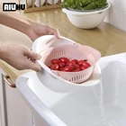 Кухонные принадлежности, двойная сливная корзина, чаша для мытья овощей и фруктов, кухонные инструменты, горячая Распродажа