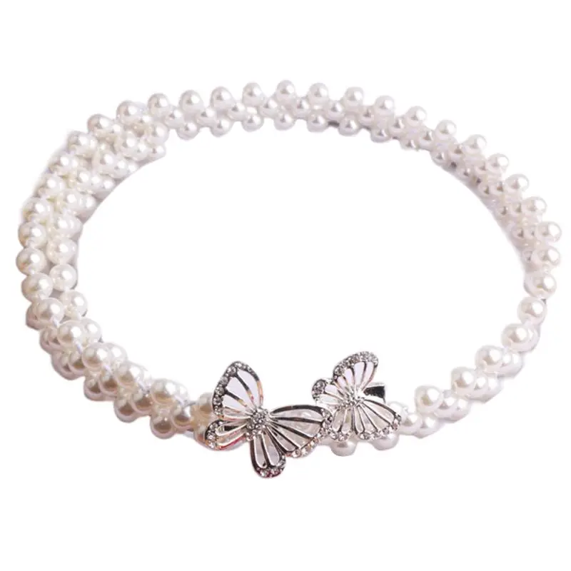 

2021 New Fashion Women Artificial Pearl Belt Fine Simple Wild Dress Skirt Decorative Waistband Student Waist Accessories