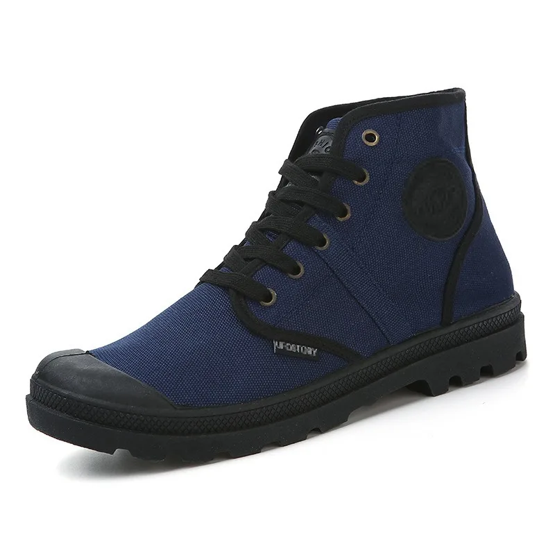 

2020 New men's boots non-slip lace-up Booties canvas shoes for men Woven boots for men shoes spring boots men's vulcanized shoes