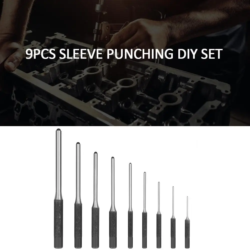 9PCS/Set VAHIGCY DIY Punching Set Hardened Steel Long Pin Punch Set for home woodworking