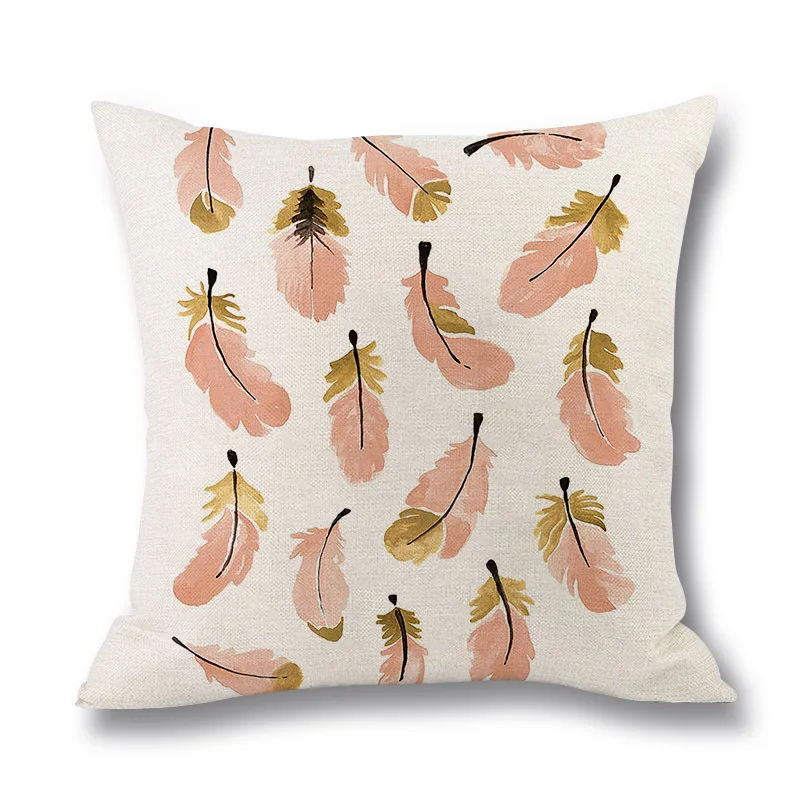 Розовый Подушка &quotфламинго&quot крышка акварель Стиль перо воздушный шар с