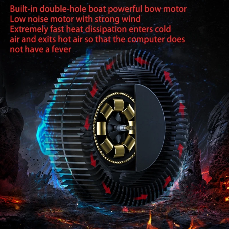 

2020 New RGB Gaming Laptop Cooler Adjustable Notebook stand 3000 RPM Powerful Air Flow Cooling Pad For 12-17 inch Laptop